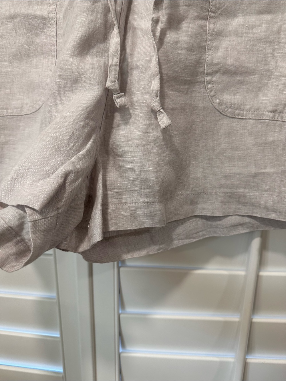 C&C California 100% Linen Drawstring Shorts XL Beige Casual Summer Pockets - Picture 10 of 10